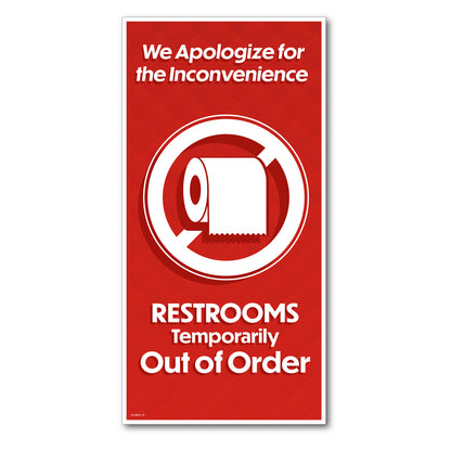 Restrooms Temporarily Out of Order - Lug-On - 12 In. X 24 In.