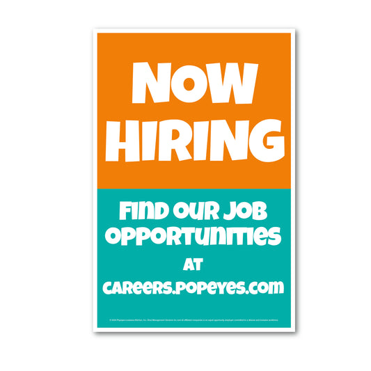 Now Hiring - Popeyes - Poster - 30 in. x 40 in.
