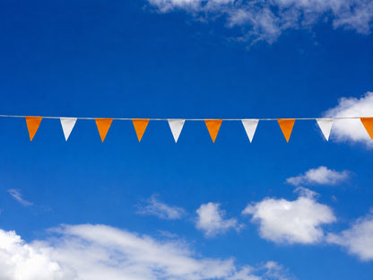 Pennants (Normal Duty) - Orange & White 100 Ft.