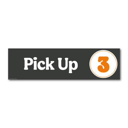 Pay and Pick-Up Window Signs 1 & 2 Set - Black and Orange