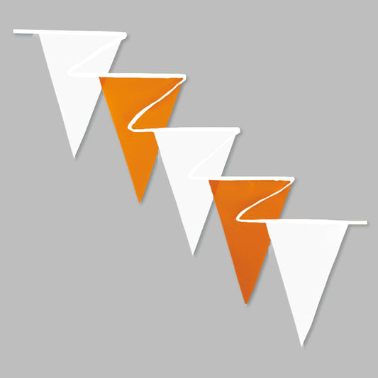 Pennants (Normal Duty) - Orange & White 100 Ft.