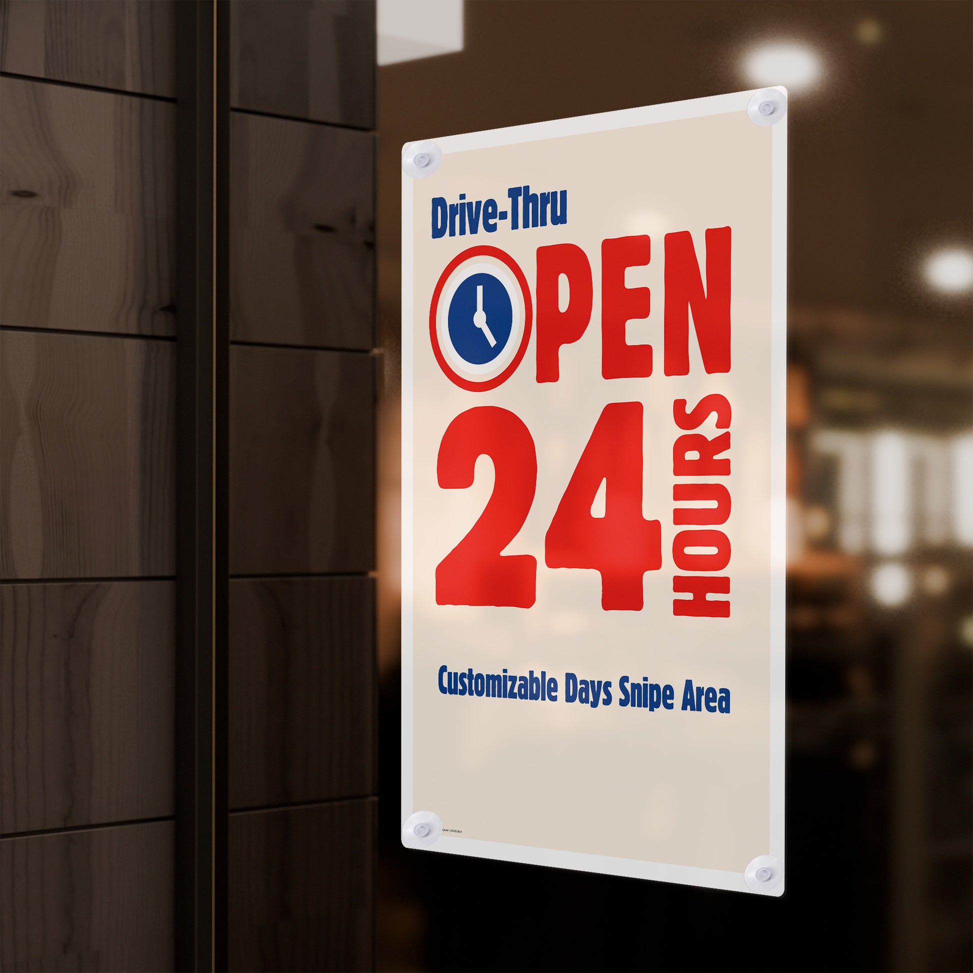Drive Thru Open 24 HR Window Poster 29 x 42 Inches – OperationalSignage.com