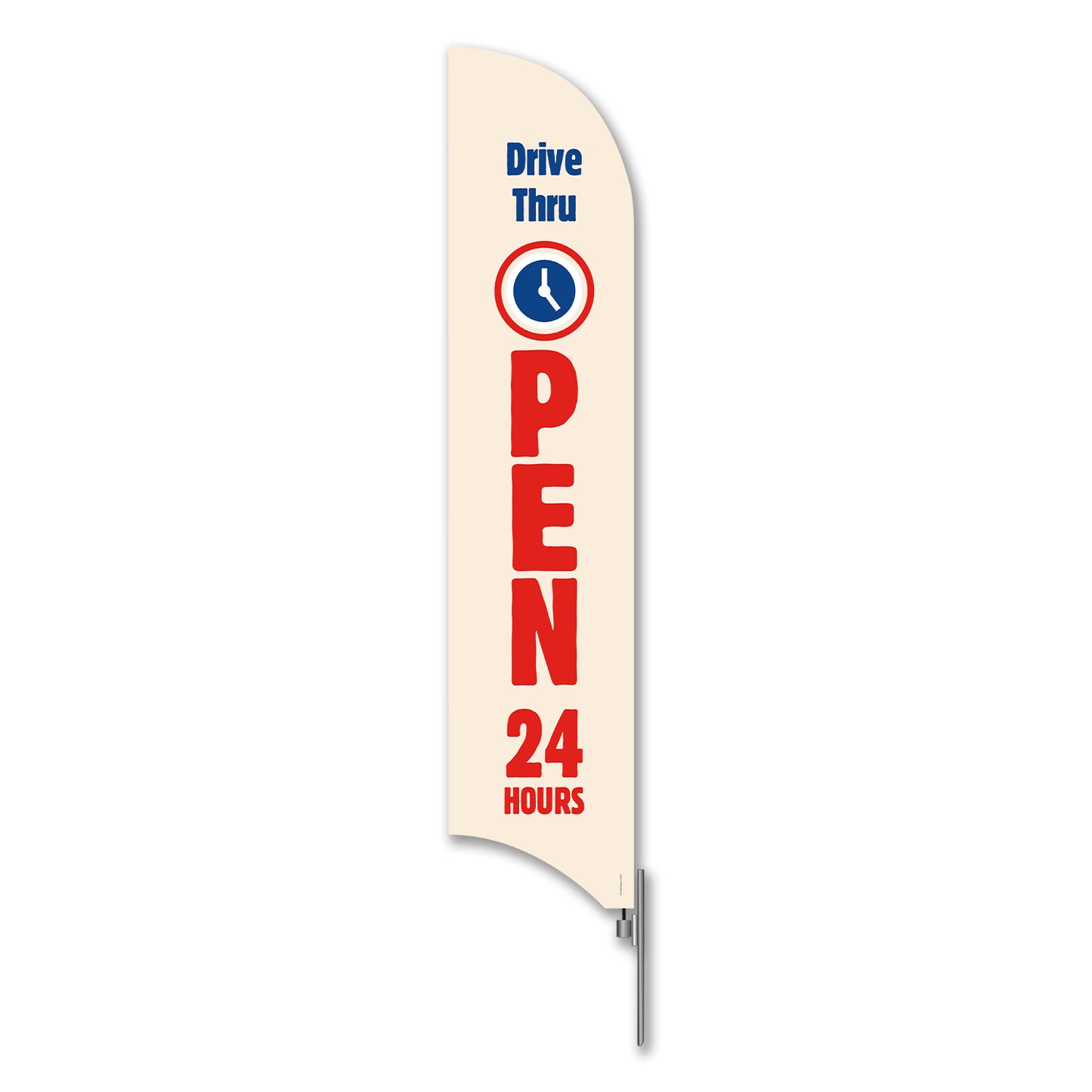 Drive Thru Open 24 HR's - Customizable Blade Flag 13 Ft.