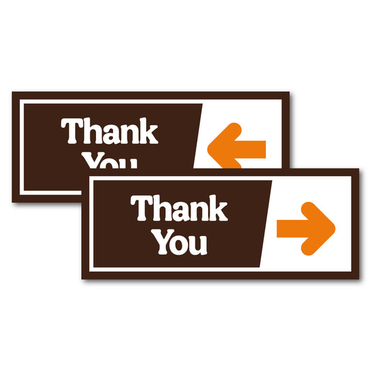 Thank You - Brown/Orange - Directional Sign