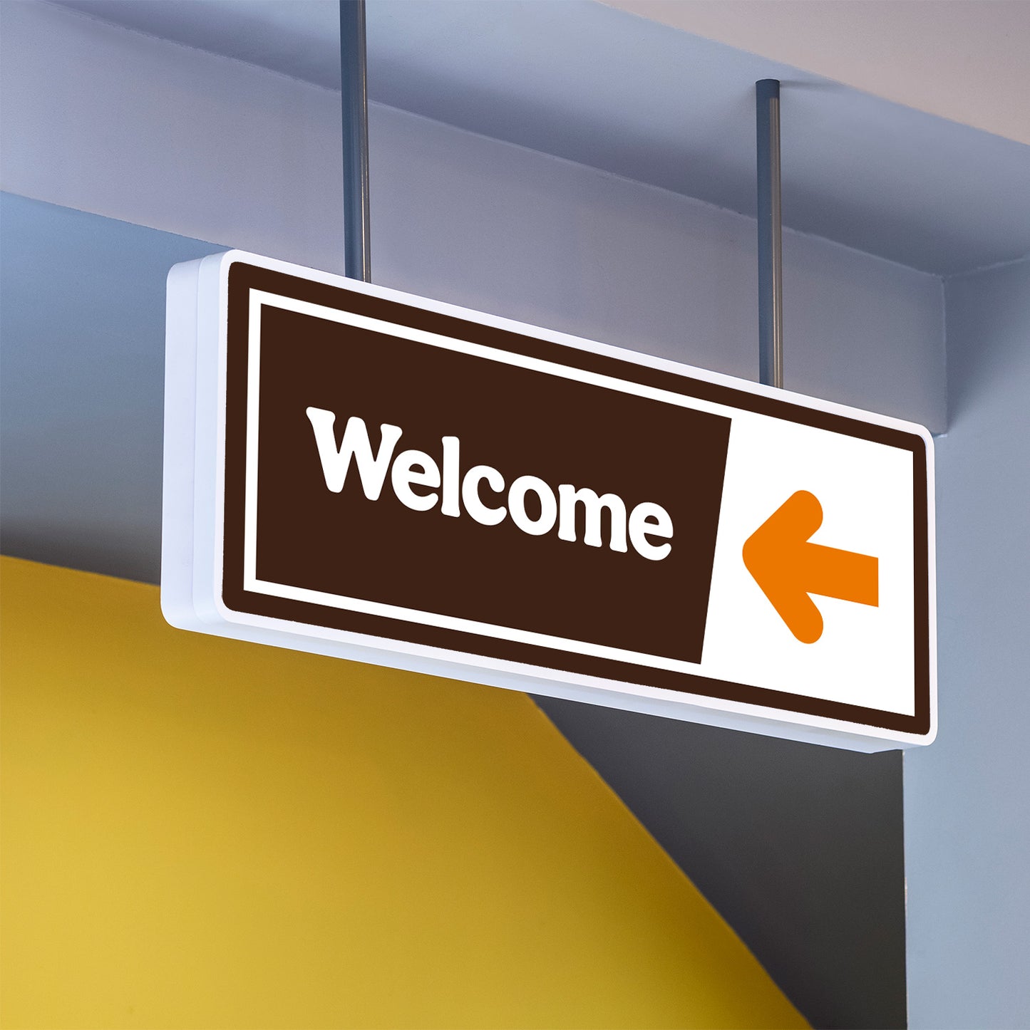 Welcome - Brown/Orange - Directional Sign