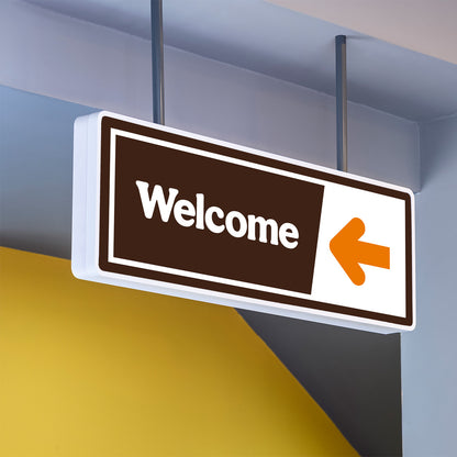 Welcome - Brown/Orange - Directional Sign