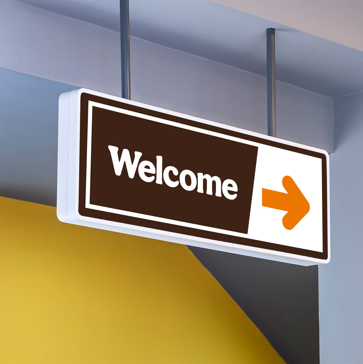 Welcome Direction Sign Welcome - Brown/Orange - Directional Sign – OperationalSignage.com