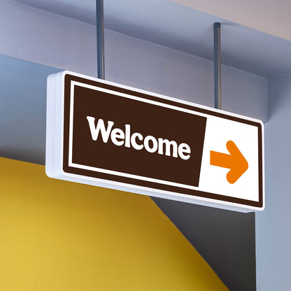 Welcome - Brown/Orange - Directional Sign