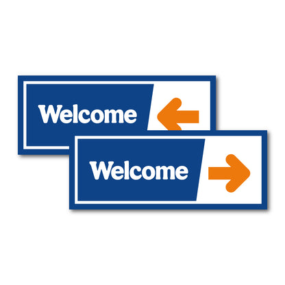 Welcome - Blue/Orange - Directional Sign