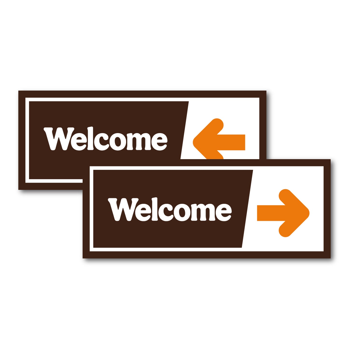 Welcome - Brown/Orange - Directional Sign