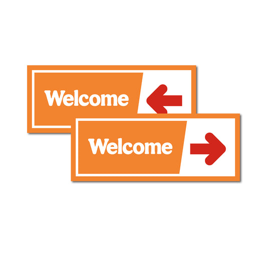 Welcome - Orange/Red - Directional Sign