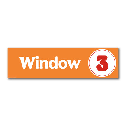 Window Signs 1 & 2 Set - Orange and Red