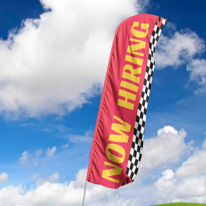 Now Hiring - Blade Flag Red & Yellow - 13 Ft.