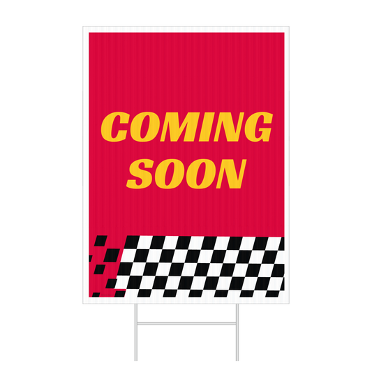 Coming Soon - Lawn Sign Red & Yellow - 18 in. x 24 in.