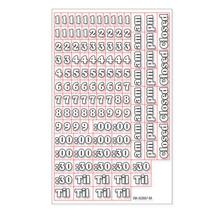 holiday hours snipe sheet with times and closed option
