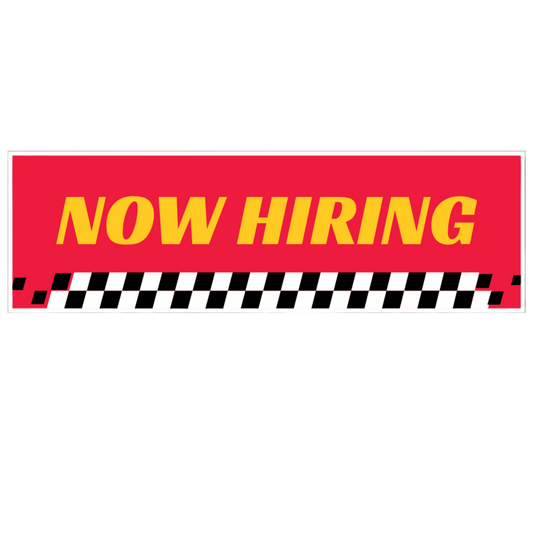Now Hiring - Red & Yellow Banner - 3 ft. x 10 ft.