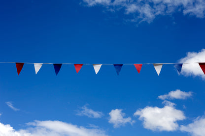 Pennants (Normal Duty) - Red, White & Blue  100 Ft.