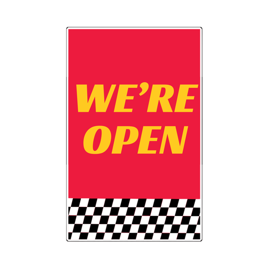 We're Open - Poster Red & Yellow - 29 in. x 42 in.