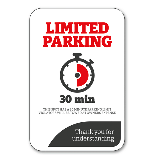 30-Minute Limited Parking - Parking Sign - 12 In. X 18 In.