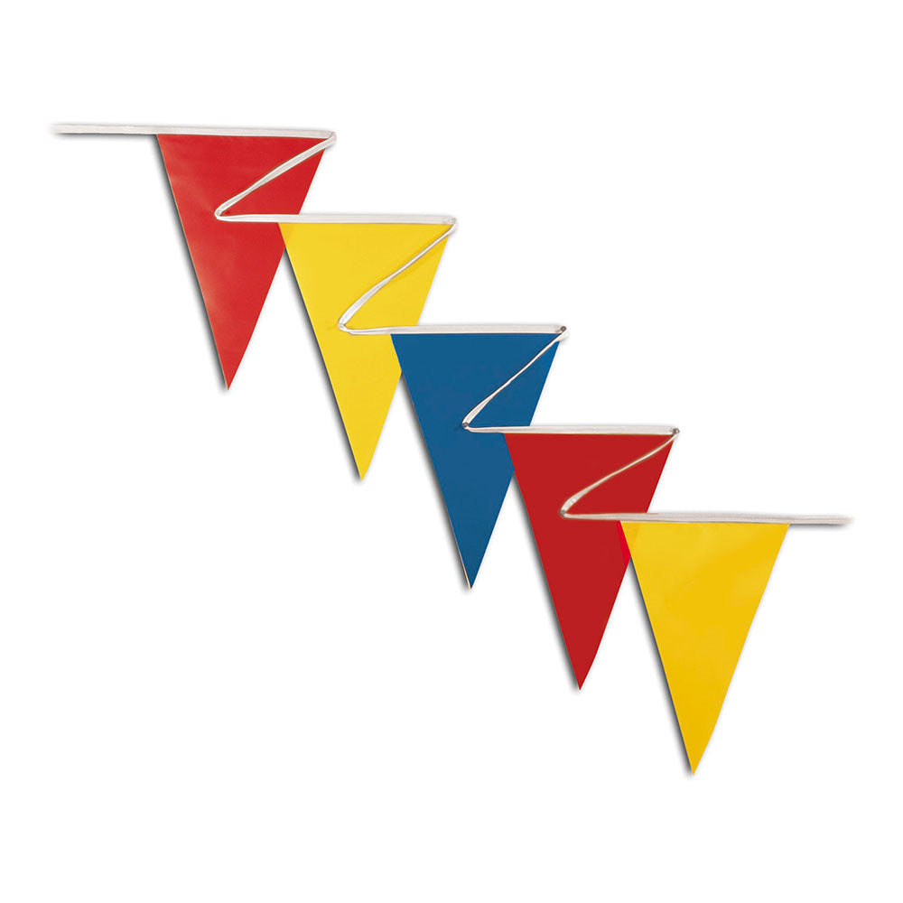Pennants (Normal Duty) - Red, Yellow & Blue 100 Ft.