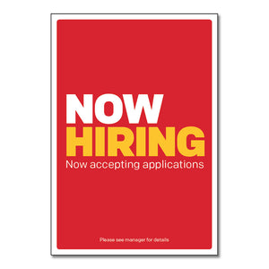 Now Hiring - Poster - 29 In. X 42 In.