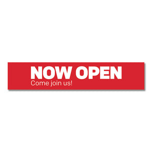 Now Open - Door Decal - 30 In. X 6 In.