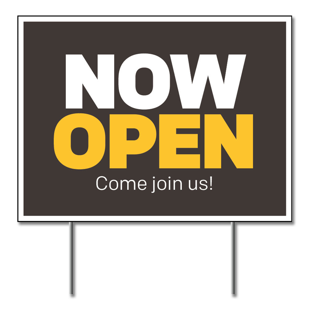 Now Open - Lawn Sign - 24 In. X 18 In.