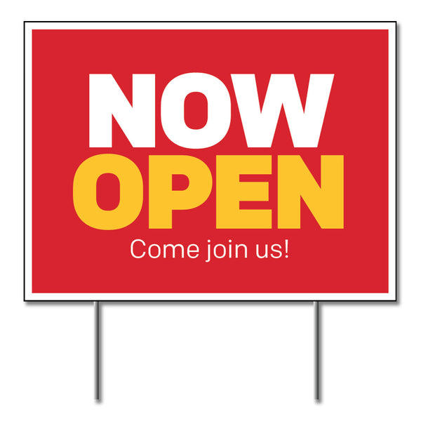 Now Open - Lawn Sign - 24 In. X 18 In. - OperationalSignage.com