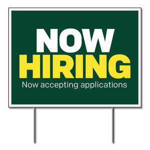 Now Hiring - Lawn Sign - 24 In. X 18 In.
