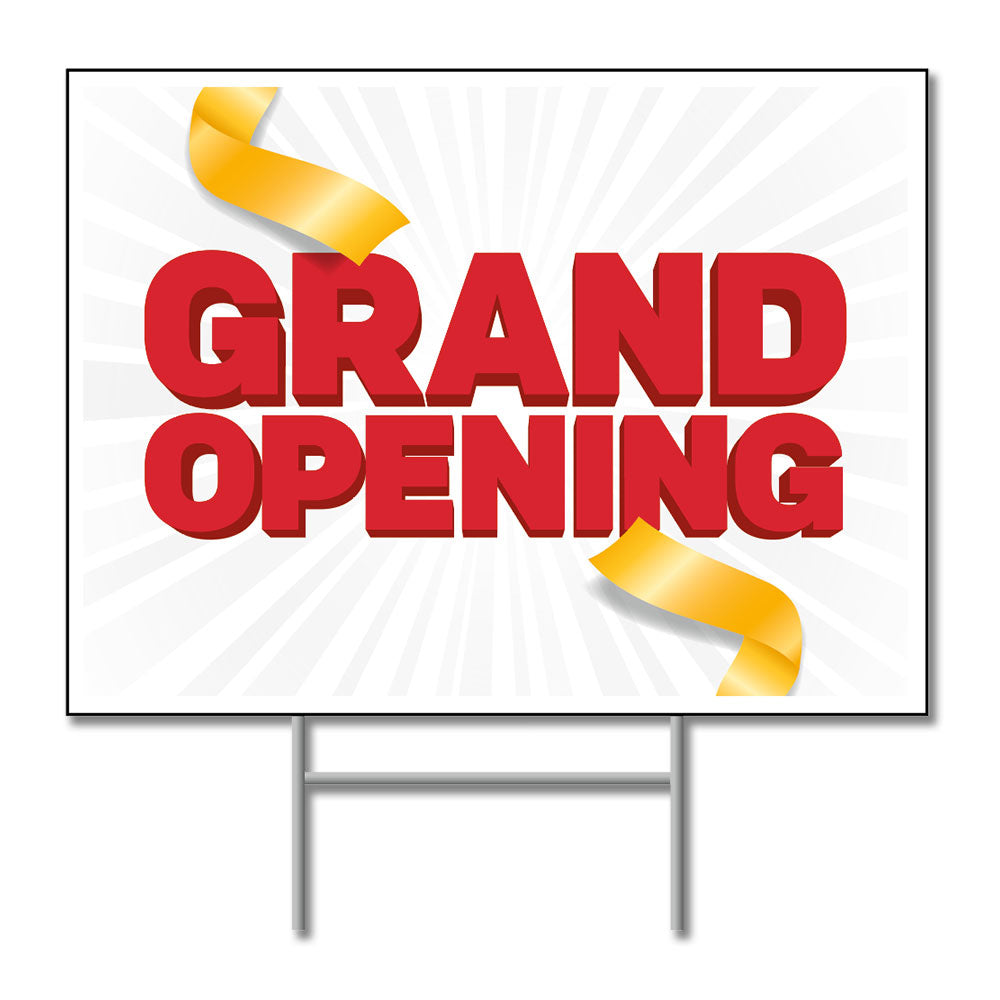 Building Opening Sign Grand Opening - Lawn Sign - 24 In. X 18 In. – OperationalSignage.com