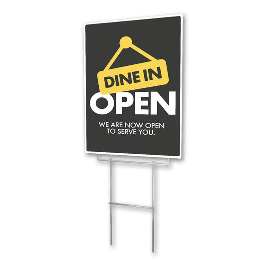 Dine In Open - Lawn Sign - 18 In. X 24 In.