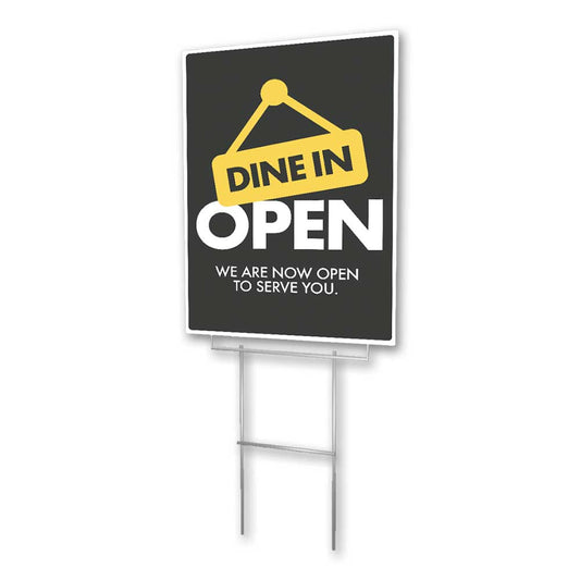 Dine In Open - Black & Yellow – OperationalSignage.com