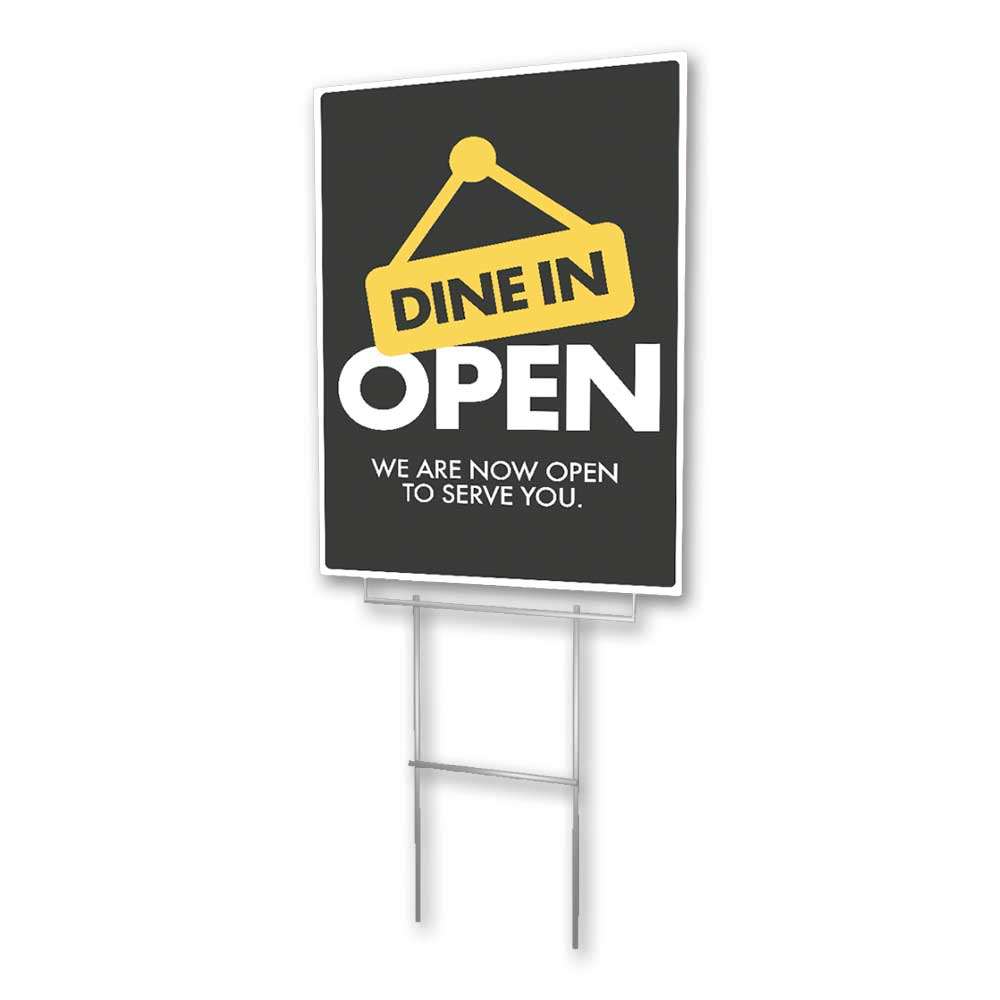 Dine In Open - Lawn Sign - 18 In. X 24 In.