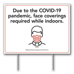 Face Masks Required - Lawn Sign - 24 In. X 18 In.