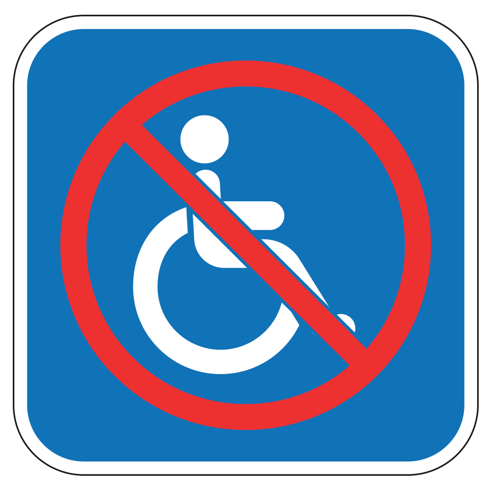 No Handicap Wheelchair Logo - Sign   10 In. X 10 In.