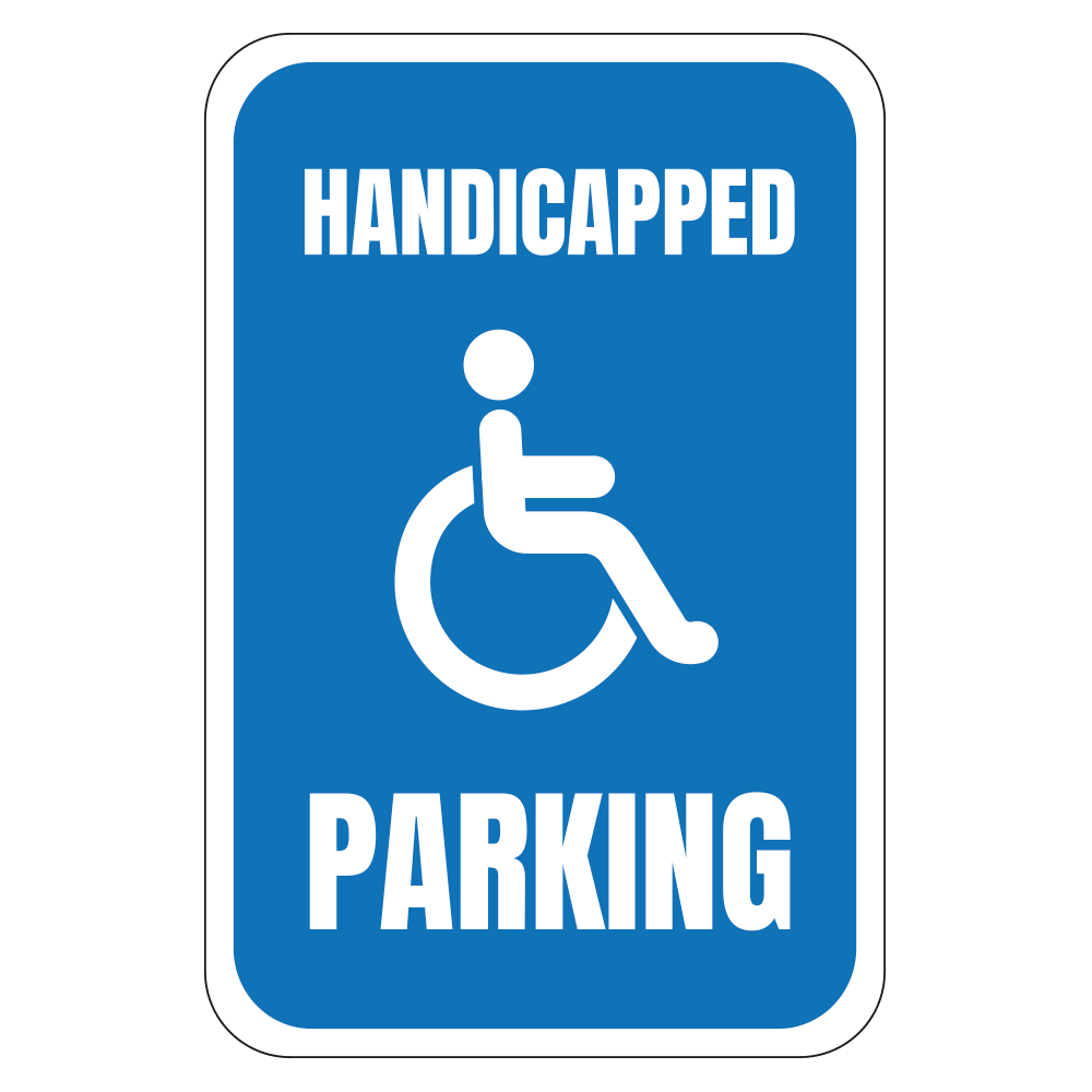 Handicapped Parking Logo - Sign   12 In. X 18 In.