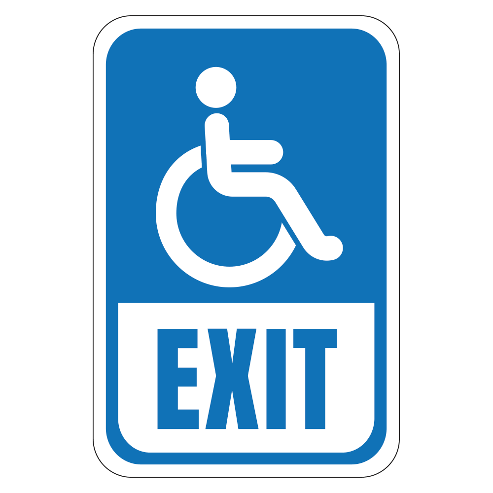 Handicap Exit Logo - Sign   12 In. X 18 In.