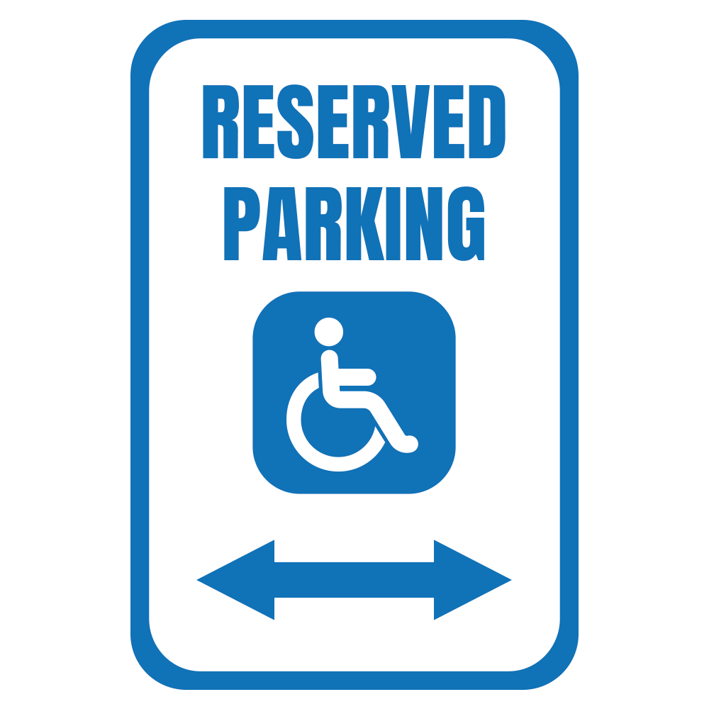 Reserved Parking (Handicap Arrows) - Sign   12 In. X 18 In.