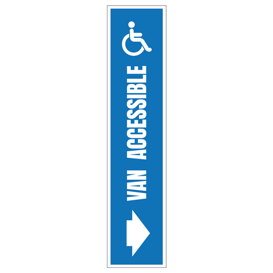Handicap Van Accessible Right Arrow - Sign   8 In. X 36 In.