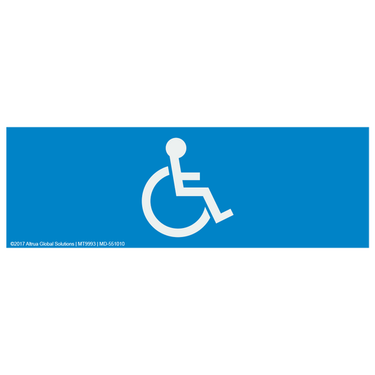 Handicap Wheelchair Logo - Sign   10 In. X 3 In.
