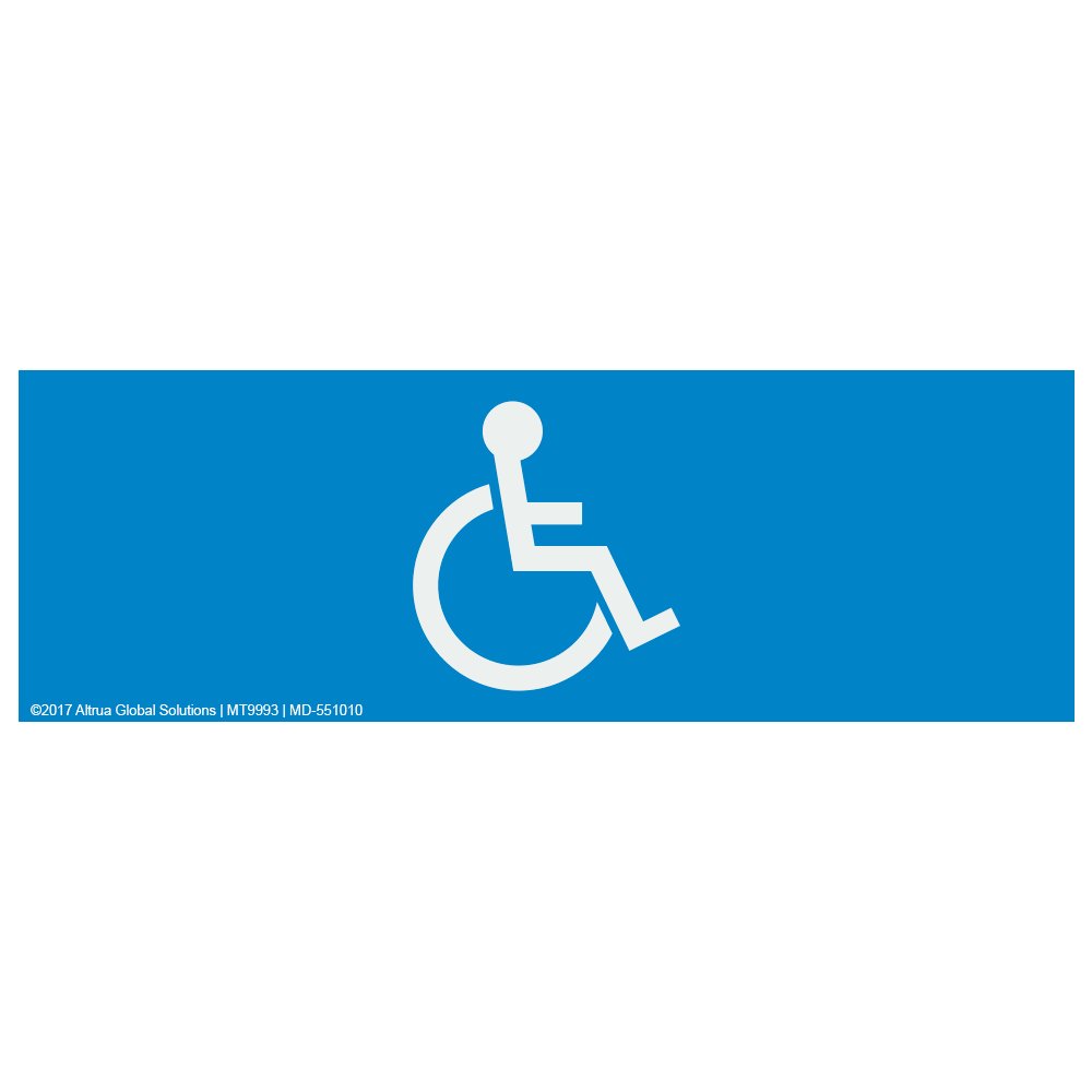 Handicap Wheelchair Logo - Sign   10 In. X 3 In.