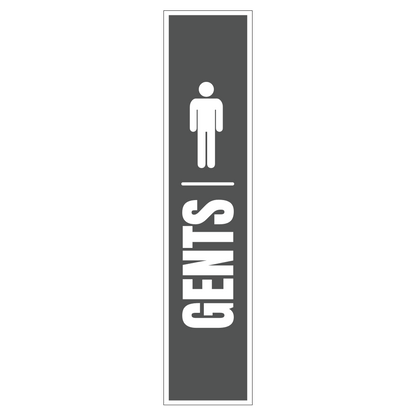 Gents (Men's) Restroom - Sign - 8 In. X 36 In.