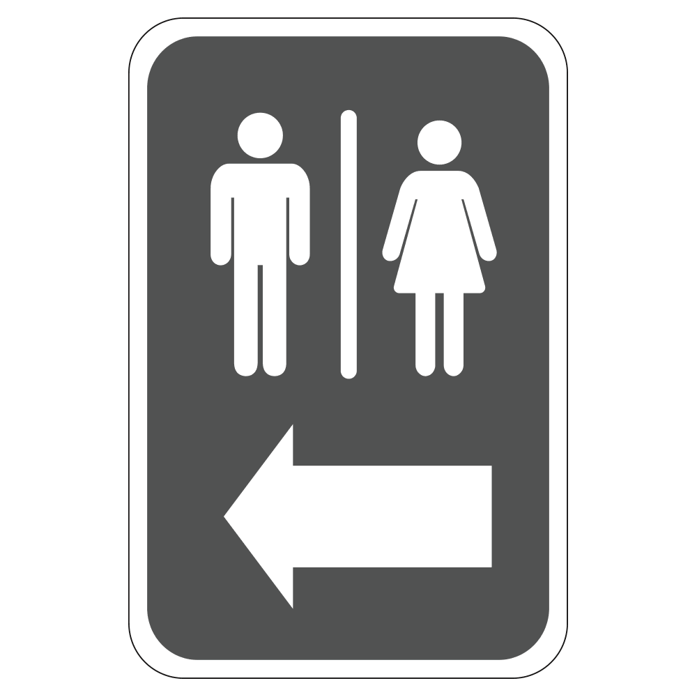 Mens And Womens Restroom Left - Sign   12 In. X 18 In.