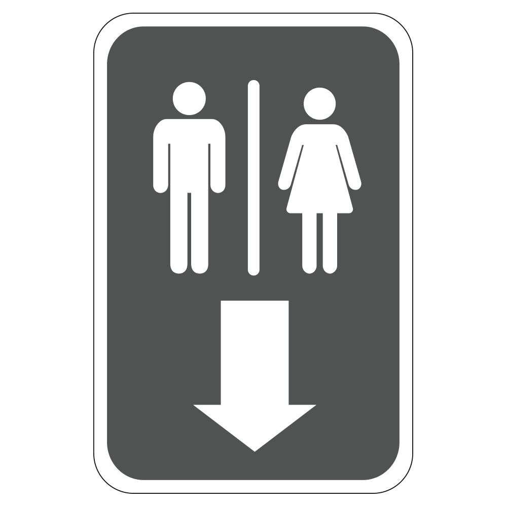 Mens And Womens Restroom Down - Sign   12 In. X 18 In.