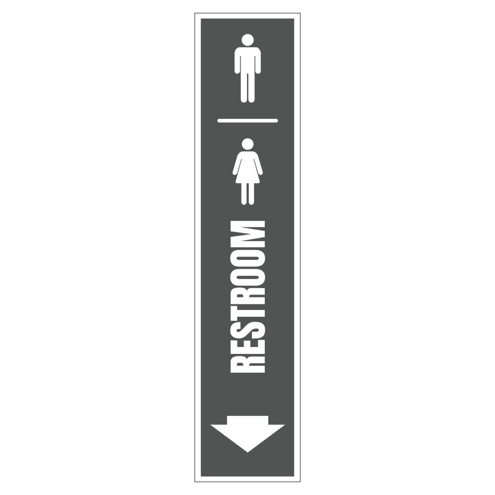 Men And Women'S Restroom Down - Sign   8 In. X 36 In.