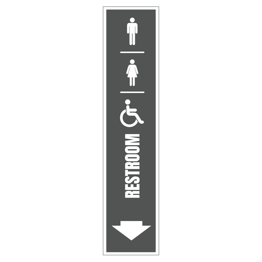 Men, Women & Handicap Restroom Down - Sign   8 In. X 36 In.