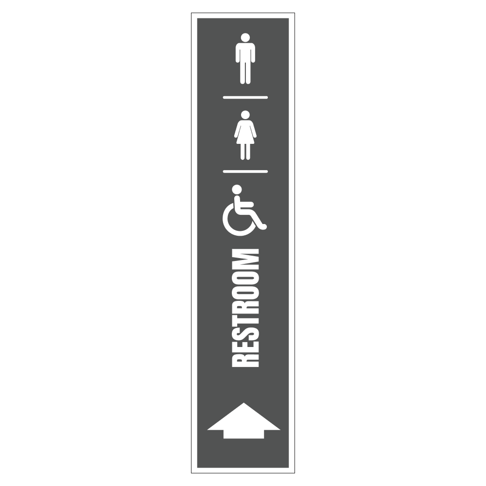 Men, Women & Handicap Restroom Up - Sign   8 In. X 36 In.