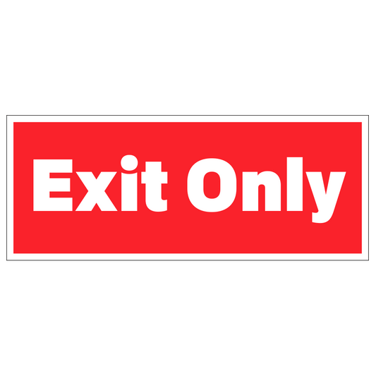 Exit Only - Decal - 10 In. X 4 In.