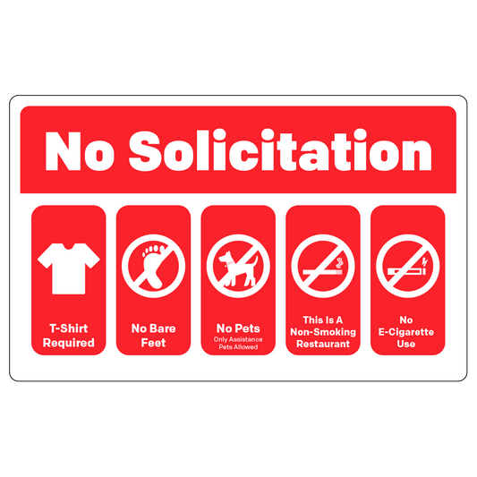 No Solicitation / Rules - Operational Decal   8 In. X 5 In.