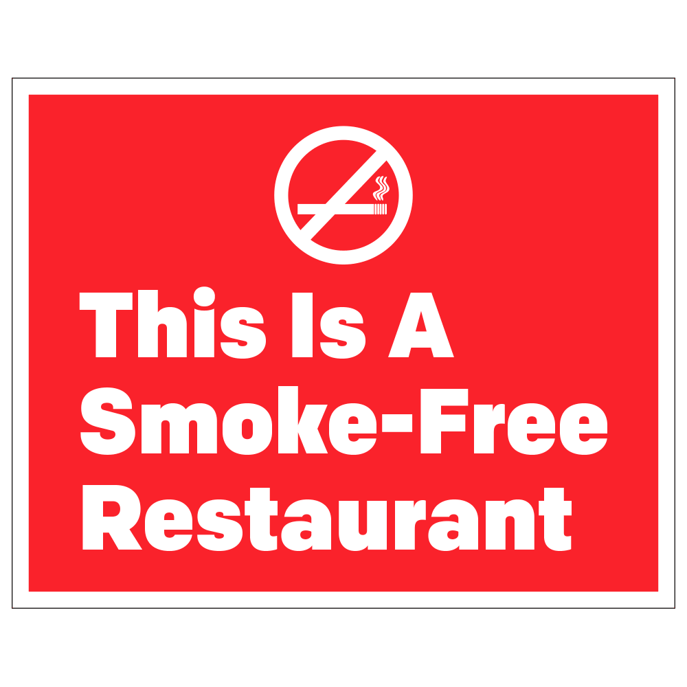 Smoke-Free Restaurant - Operational Decal   10 In. X 8 In.